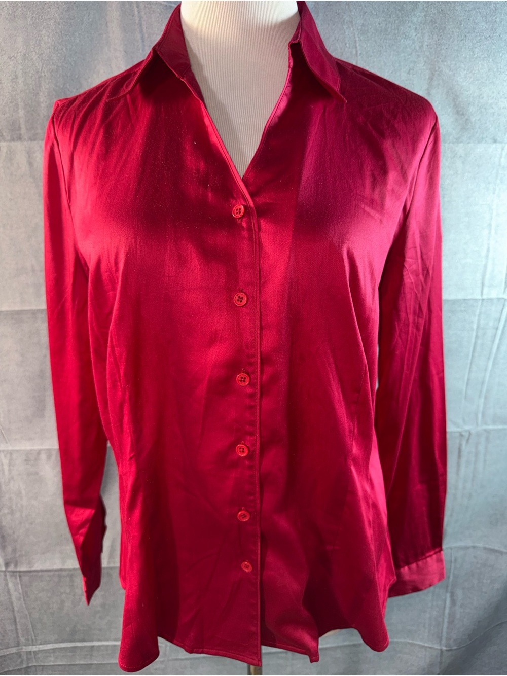 3312-Coldwater Creek Deep Berry Button-Down Shirt